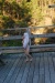Rhiannon on the deck of Eleanor's lodge