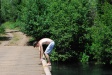 Sean looks like he is either going in, or out of the river