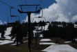 Riding the ski lift up Mt Bachelor