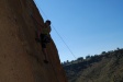 Brynn leading the 5.9, the rope in the background is Mark belaying Bronwyn
