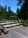 Brynn looking over the Metolius from Eleanor's deck