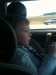 Rhiannon in the car with the 